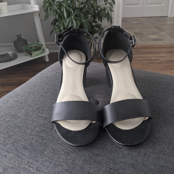 Real leather block heel sandals - Picture 3 of 3
